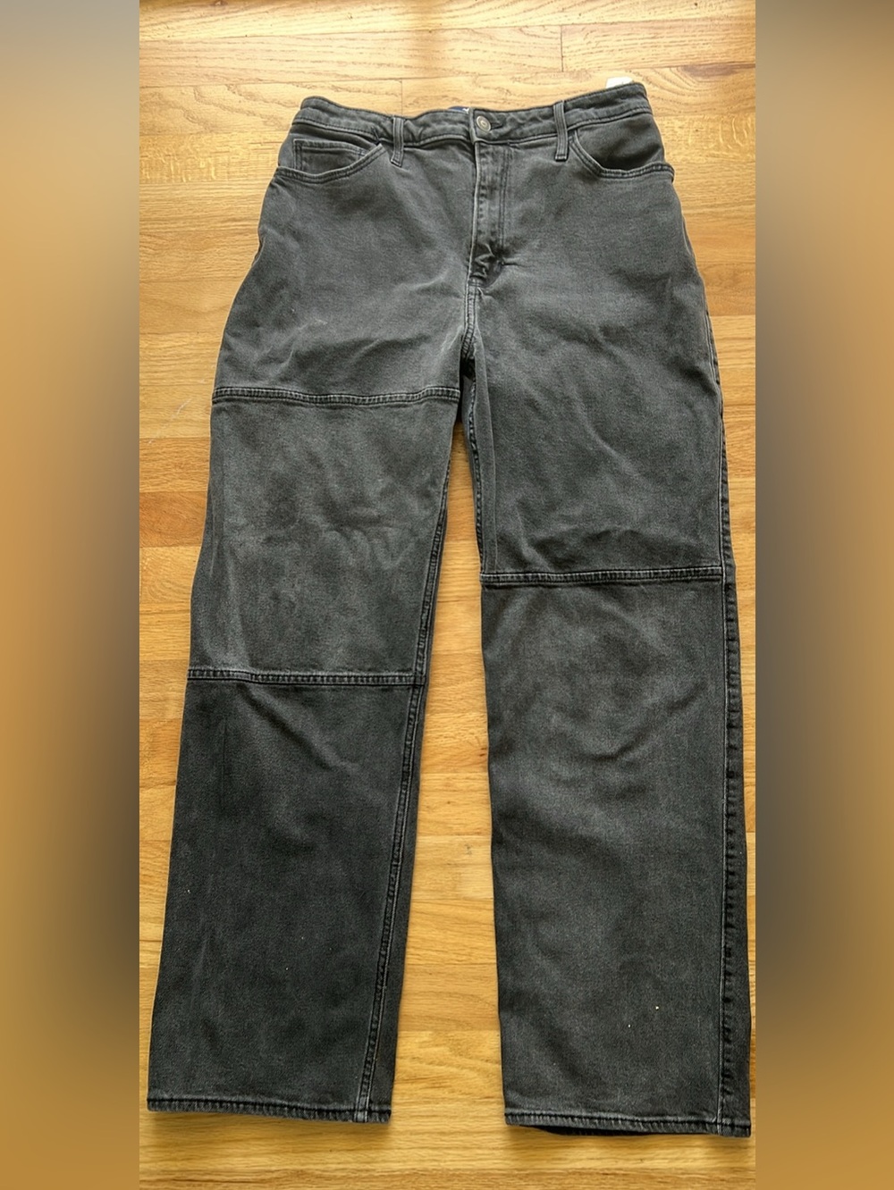 Hollister Men's Washed Black Relaxed Jeans